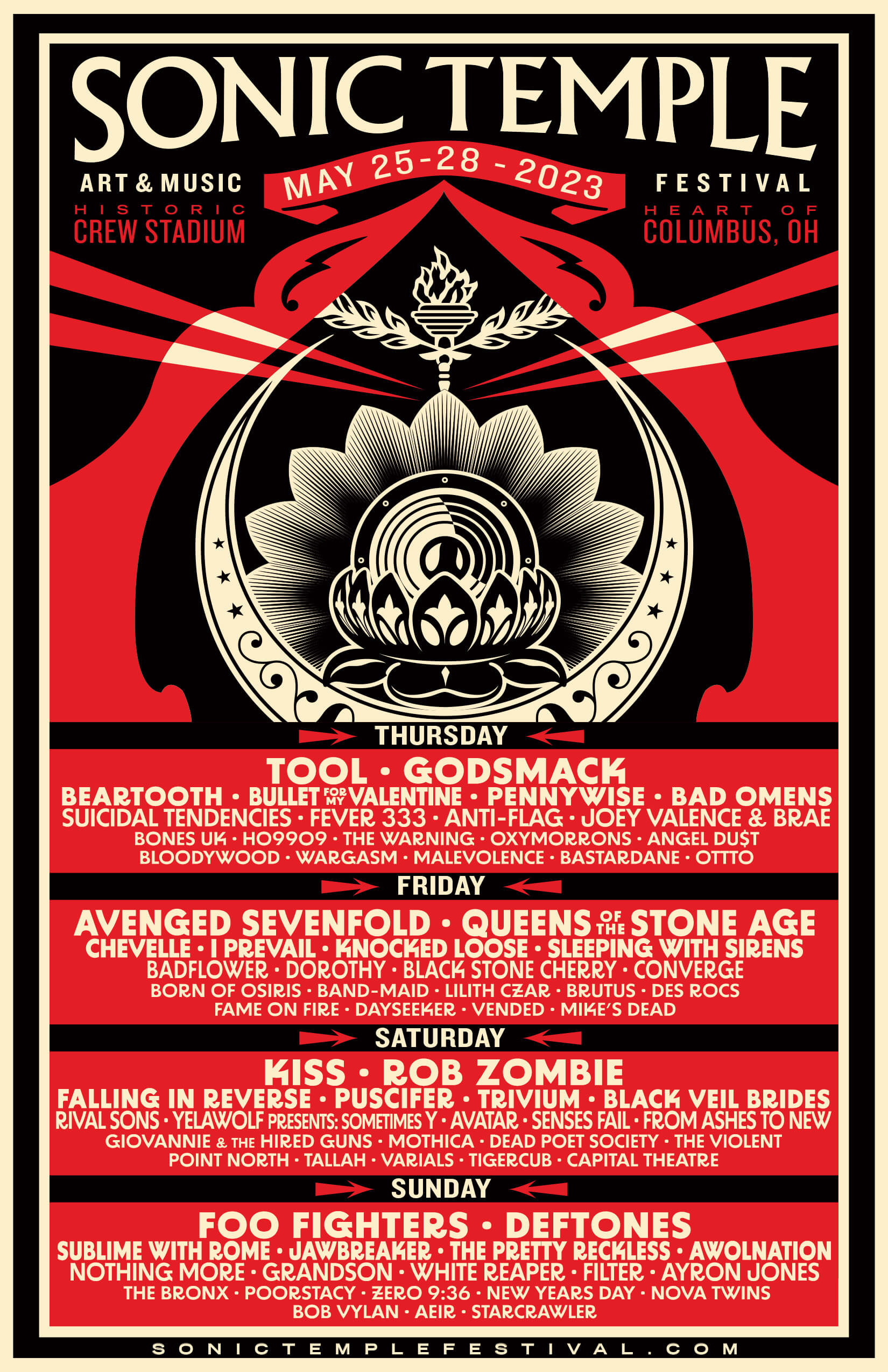 Sonic Temple Festival Columbus 2023 My Show Poster